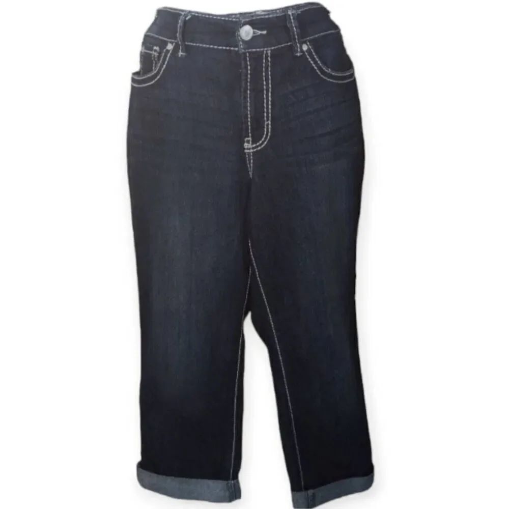 NINE WEST JEANS CUFFED REGULAR SZ.10 EUC